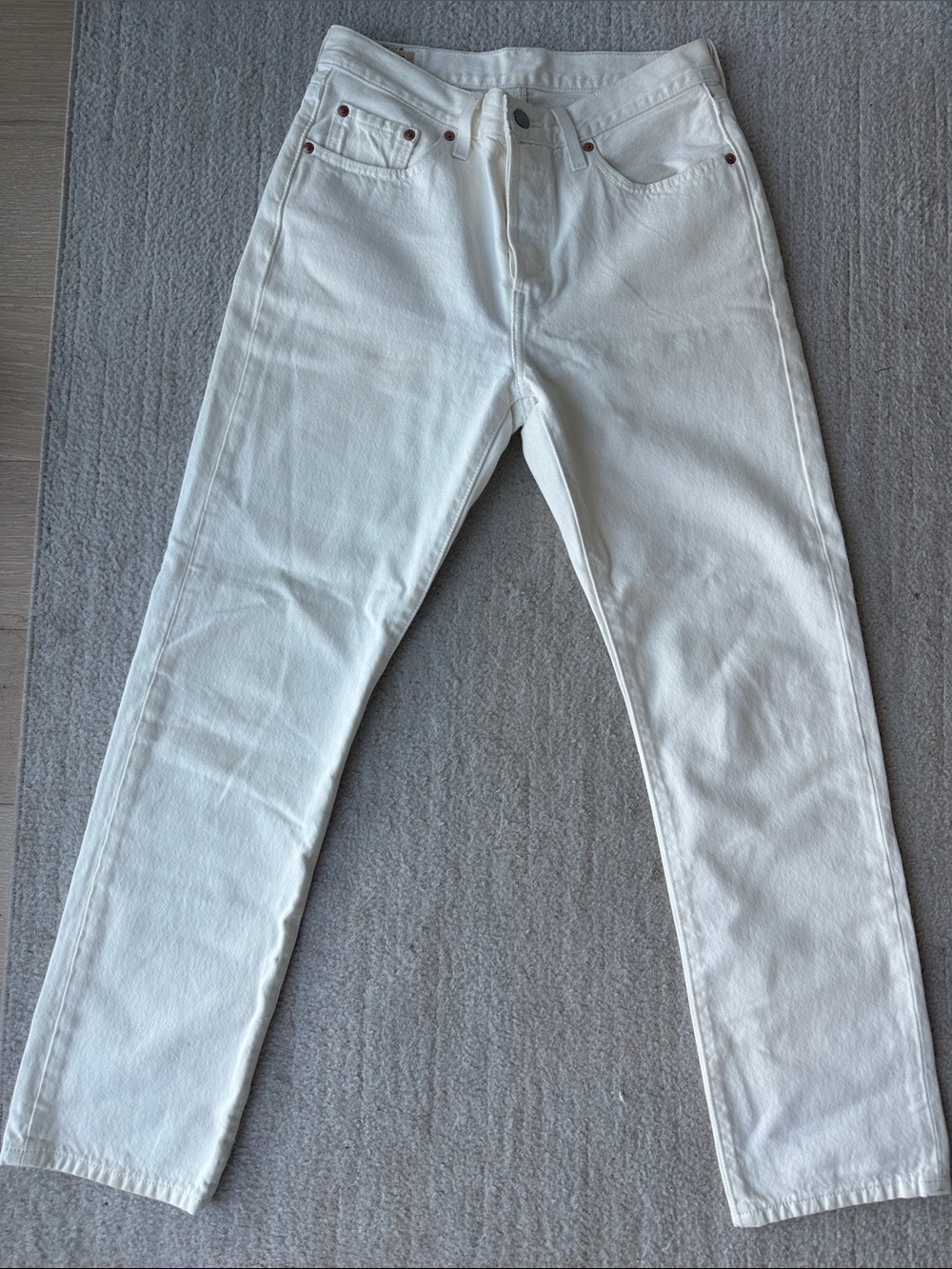 Levi's 501 White Straight Leg Women's Jeans 28W x 30L